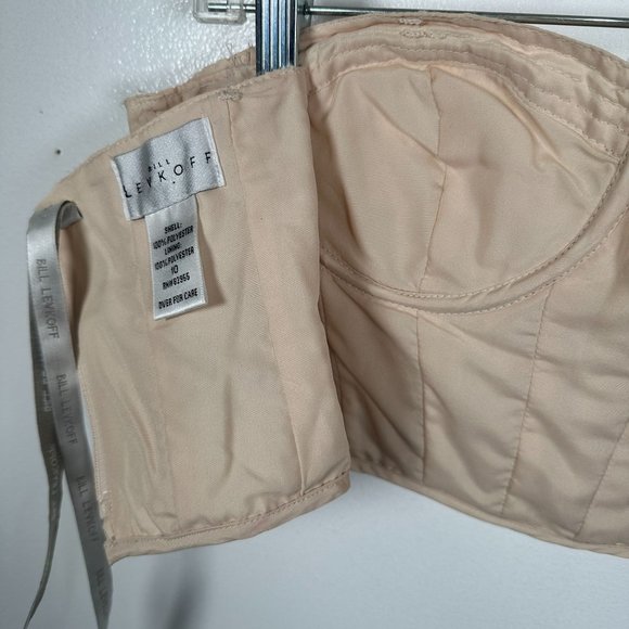 Bill Levkoff Bustier Lingerie Beige Womens Sz 10 Polyester Strapless Zip Corset - Picture 5 of 16